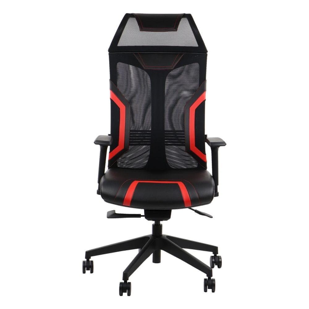 STEMA Otočná ergonomická kancelárska stolička RYDER EXTREME, samovyvažovací synchrónny mechanizmus, nastaviteľné sedadlo, čierna/červená